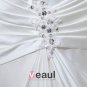Taffeta Beading Ruffle Applique Strapless Chapel A-line Bridal Gown Wedding Dress