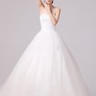 Glaring Ruffles Beading Sweetheart Satin A Line Wedding Dress
