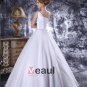 Elegant Beading Floor Length One Shoulder Satin A Line Wedding Dress