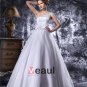 Elegant Beading Floor Length One Shoulder Satin A Line Wedding Dress