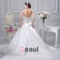 Sweetheart Satin Embroidery Chapel A-line Bridal Gown Wedding Dress