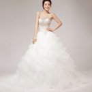 Beautiful Beading Crystal Decoration Sweetheart Organza Ball Gown Wedding Dress