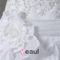 Strapless Ruffle Beading Floor Length Taffeta Ball Gown Wedding Dress