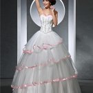 Sweetheart Beading Pleated Floor Length Satin Tulle Woman Ball Grown Wedding Dress
