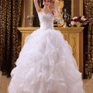 Satin Organza Beading Sweetheart Floor Length Ball Gown Wedding Dresses