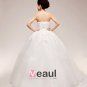 Graceful Applique Beading Strapless Satin Ball Gown Wedding Dress