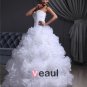 Organza Beading Hand Flower Sweetheart Floor Length Wedding Dresses