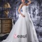Sweetheart Floor Length Beading Applique Organza Ball Gown Wedding Dress