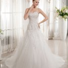 Beaded Sweetheart Chapel Train Bridal Ball Gown Wedding Dress