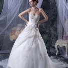 Elegant Sweetheart Organza Satin Beadings Embroidery A-Line Floor Length Wedding Dress