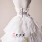 Pretty Ruffles Applique Flower Decoration Strapless Tulle A Line Wedding Dress
