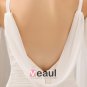 Chapel Train V-Neck Floor Length Ruffles Chiffon Empire Wedding Dress