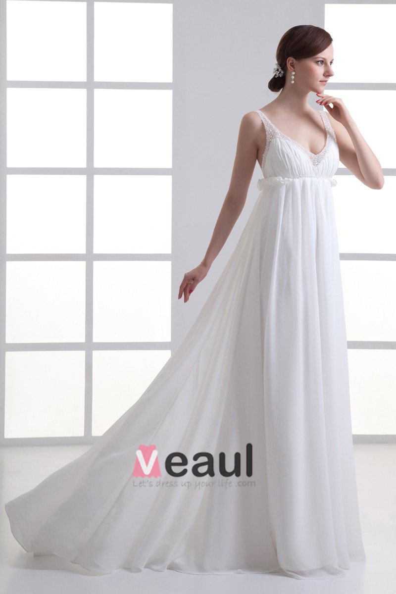 ruffled v neck gown
