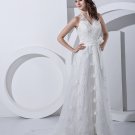 Applique Bead Halter Empire Bridal Gown Wedding Dress