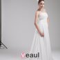 Fashion Chiffon Charmeuse Beading Strapless Floor Length Empire Wedding Dress