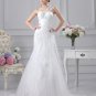 One Shoulder Floor Length Applique Pleated Satin Women Empire Wedding Dress