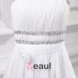 Spaghetti Straps Floor Length Beading Pleated Chiffon Empire Wedding Dress