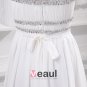 Spaghetti Straps Floor Length Beading Pleated Chiffon Empire Wedding Dress