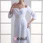 Chiffon Ruffle Beading Off The Shoulder Floor Length Pleated Empire Wedding Dress