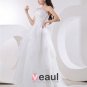 Organza Applique Strapless Empire Wedding Dresses