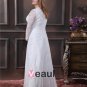 Lace Ruffle V Neck Plus Size Bridal Gown Wedding Dress