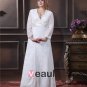 Lace Ruffle V Neck Plus Size Bridal Gown Wedding Dress