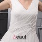 Chiffon Satin Ruffle V-Neck Court Plus Size Bridal Gown Wedding Dress