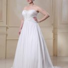 Chiffon Beading Sweetheart Court Plus Size Bridal Gown Wedding Dress