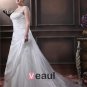 Designer Beading Round Neck Court Plus Size Bridal Gown Wedding Dresses