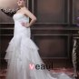 Organza Beading Pleat Sweetheart Chapel Train Plus Size Wedding Dresses