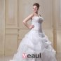 Taffeta Organza Beaded Embroidery Sweep Plus Size Bridal Gown Wedding Dress