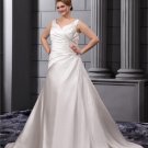 Large Size Satin Sweetheart Chapel Train Wedding Dresses