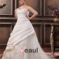 Elegant Taffeta Sweetheart Chapel Train A-Line Bridal Plus Size Wedding Dress