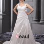 Rhinestone Ruffle Shoulder Straps Court Plus Size Bridal Gown Wedding Dress