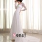 Chiffon Lace Ruffles Square Cathedral Train Sheath Wedding Dresses