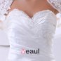 Lace Satin Applique Sweetheart Cathedral Train Sheath Wedding Dresses