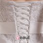 Satin Beading Applique Strapless Chapel Train Sheath Wedding Dresses
