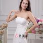 Elegant Strapless Floor Length Court Train Satin Lace Sheath Wedding Dress