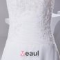 Elegant Chiffon Satin Lacework Beading Strapless Floor Length Women Wedding Dress