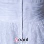 Lace Satin Flower Ruffle Strapless Tea Length Pleated Mini Wedding Dress