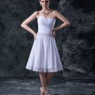 Charming Satin Yarn Beading Sweetheart Short Bridal Gown Wedding Dress