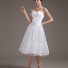 Elegant Strapless Applique Satin Yarn Short Wedding Dresses