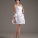 Ruffles Taffeta Sleeveless Strapless Short Mini Wedding Dresses