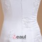 Satin Lace Beading Spaghetti Straps Short Bridal Gown Wedding Dress