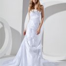 Flower Emboidered Sweetheart Court Mermaid Bridal Gown Wedding Dress