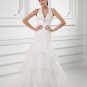 Organza Ruffle Halter Court Train Tiered Mermaid Wedding Dress