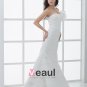 Satin Pleat Flowers Cathedral Train Mermaid Wedding Dresses