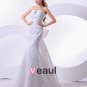Satin Lace Pleat Beading Sweetheart Mermaid Chapel Train Wedding Dress