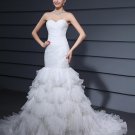 Mermaid Organza Strapless Satin Wedding Dresses