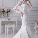 Organza Beading Lace Cathedral Train Mermaid Wedding Dresses